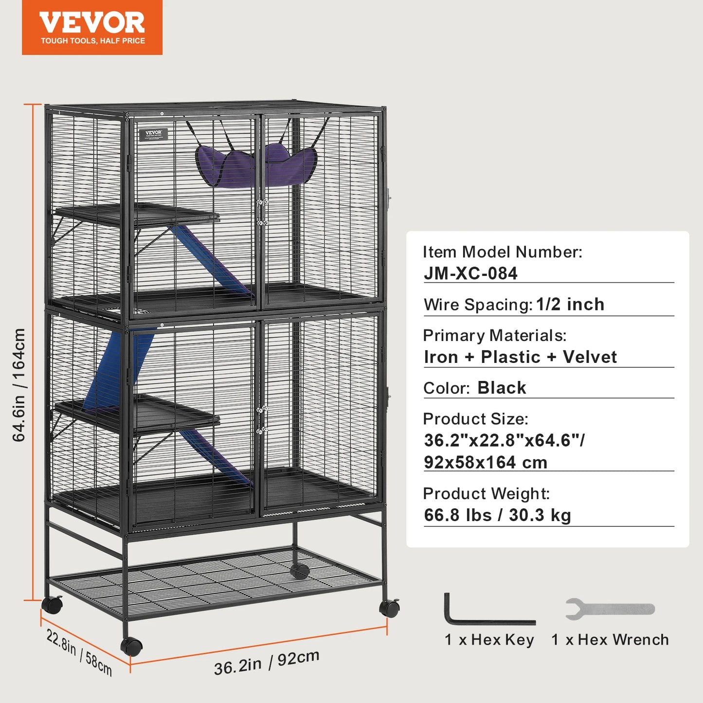 SucceBuy Rolling Metal Ferret Cage 4 Tier Critter Nation