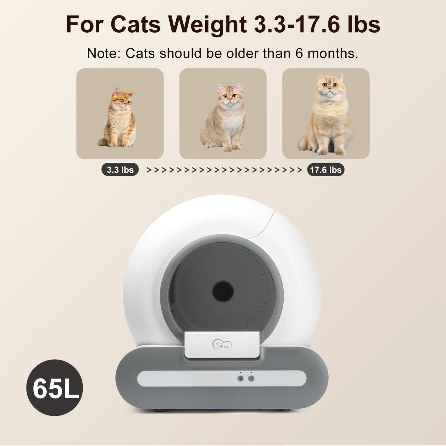 DOEL Self Cleaning Cat Litter Box App Control WiFi