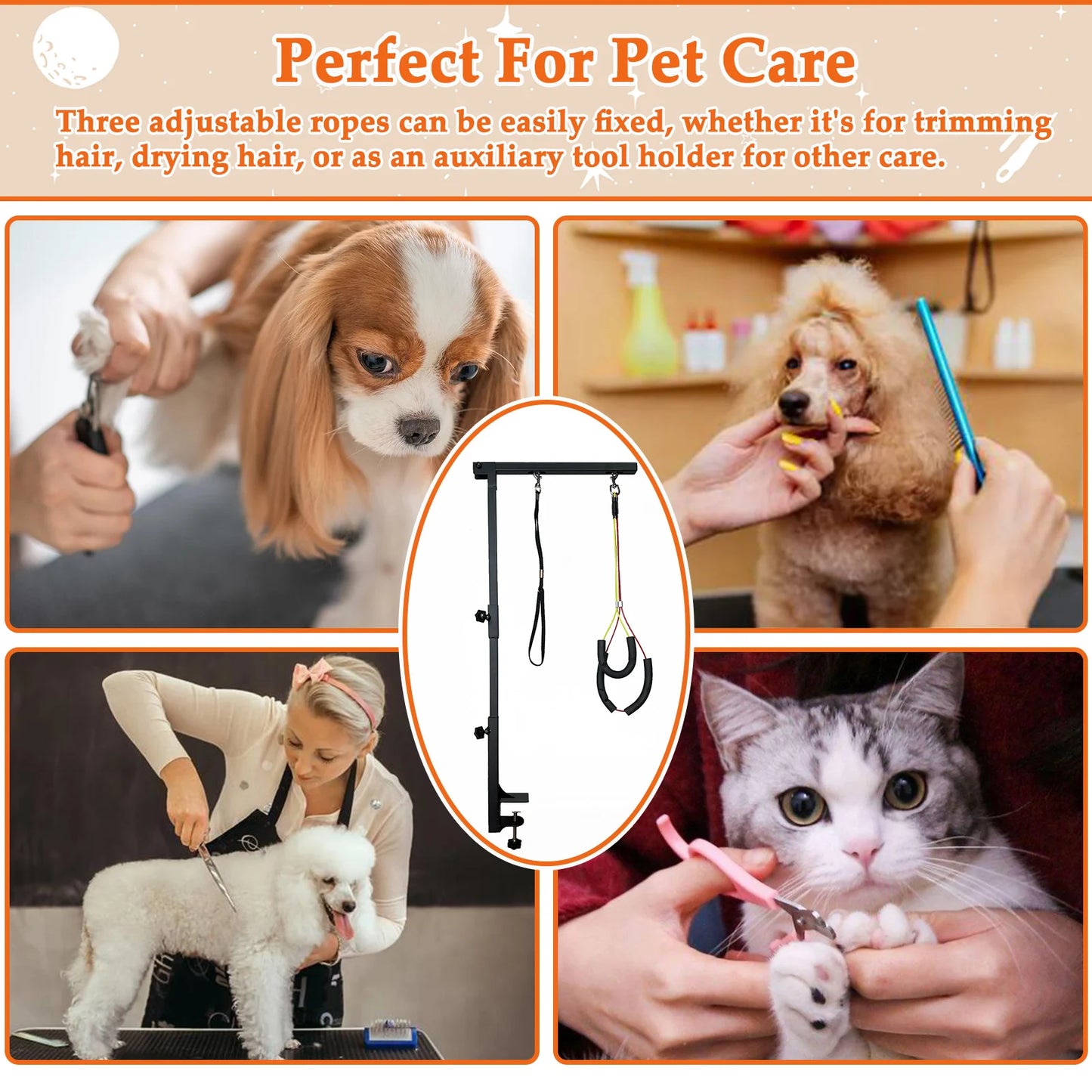 Adjustable Dog Grooming Arm With Haunch Holders