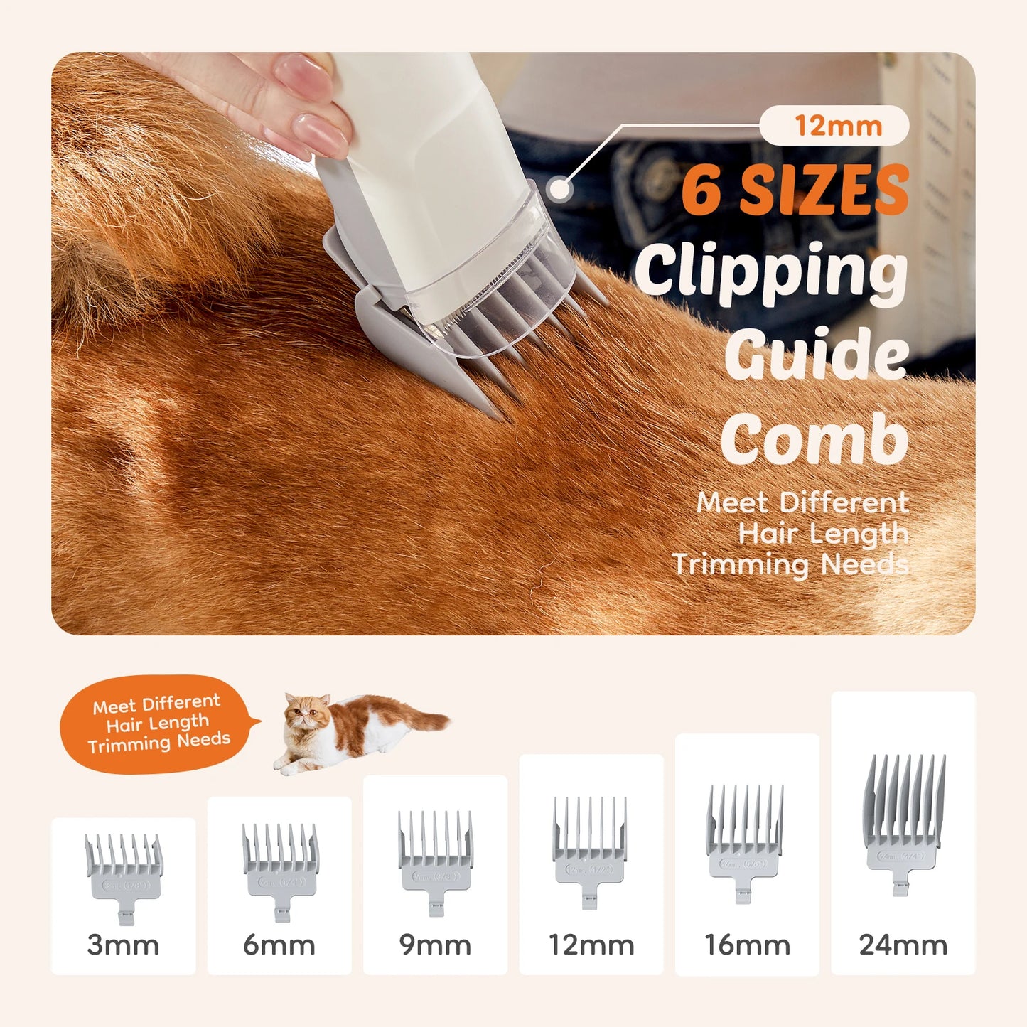 JHK Pet Grooming Vacuum Kit With 5 Tools Cordless Clippers