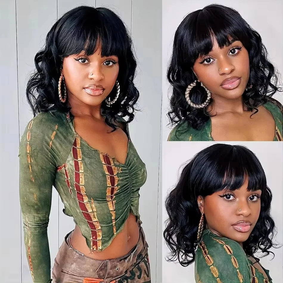 Realace Brazilian Body Wave Human Hair Bob Wig