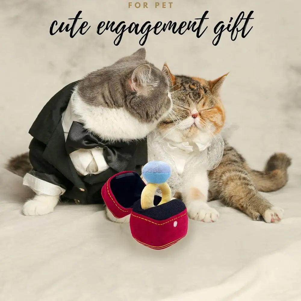 Diamond Ring Squeak Plush Pet Dog Wedding Toy