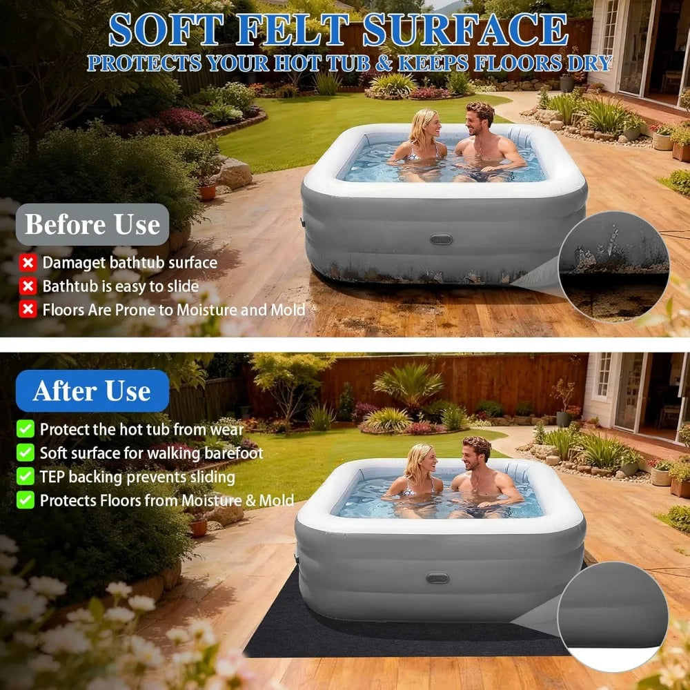 NBVCX Hot Tub Mat Waterproof Leakproof Floor Protector