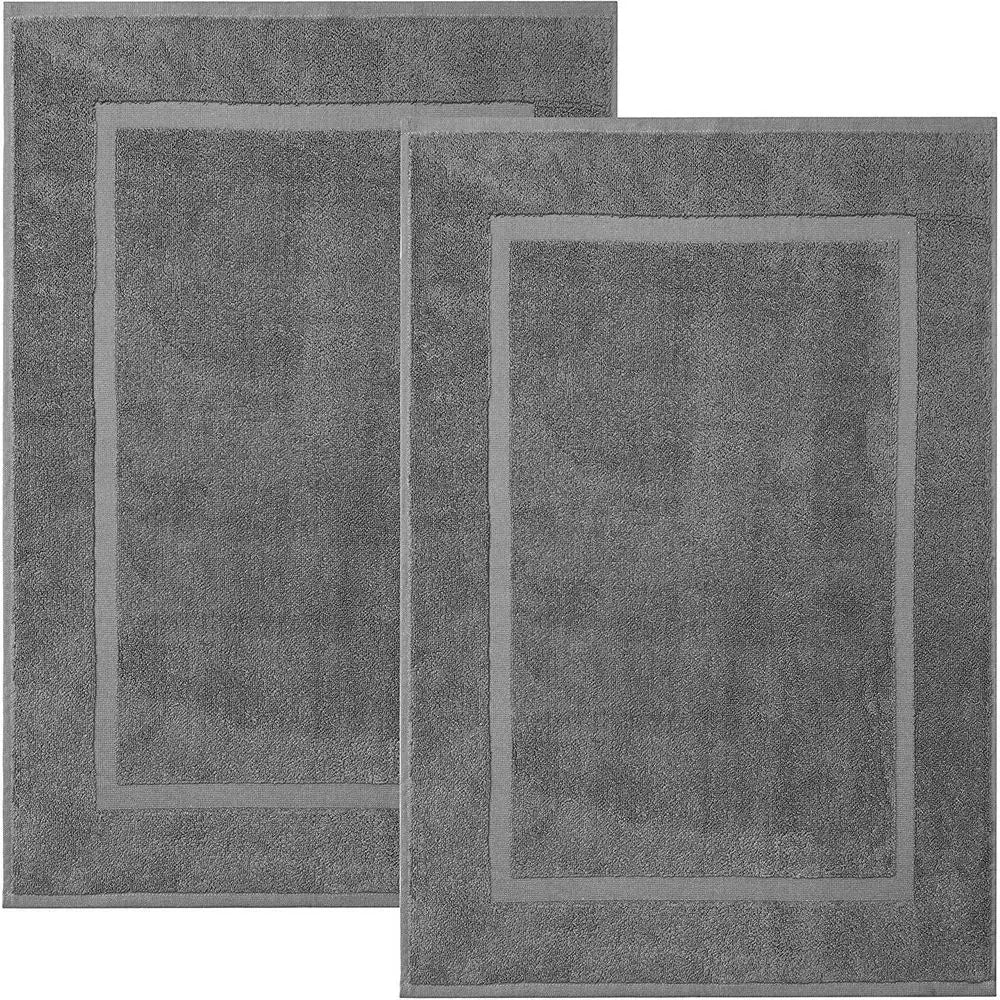 Bath Mat Set Cotton Absorbent Spa Shower Mats Pack 2