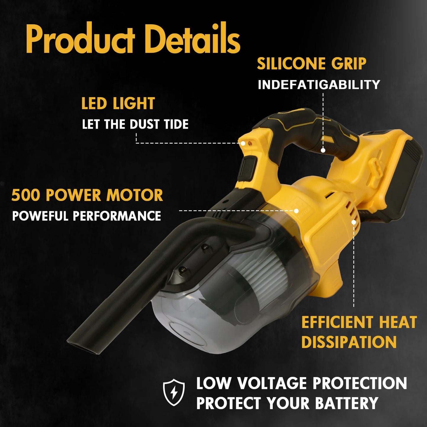 20V Cordless Handheld Vacuum With Battery and Charger