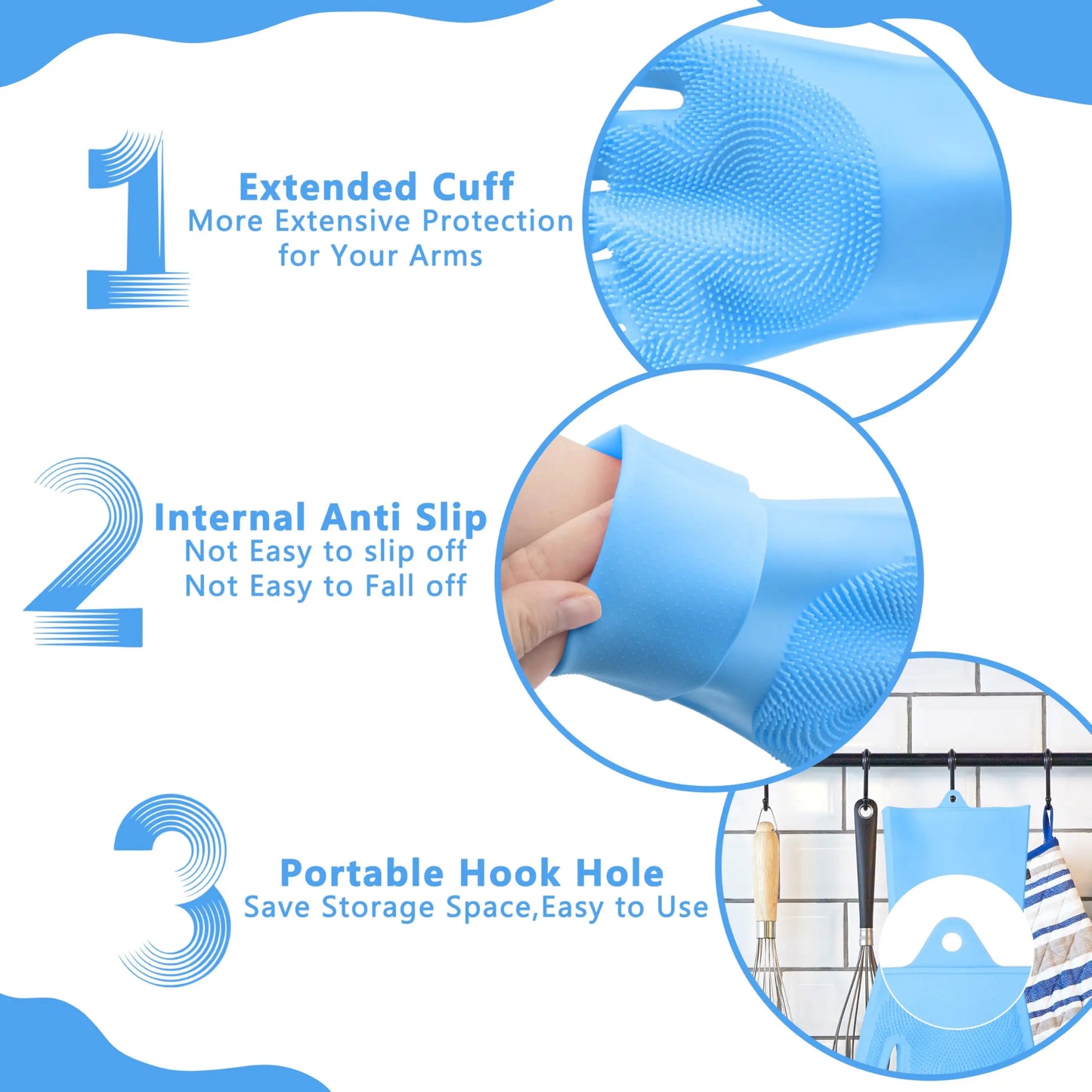 Pet Grooming Cleaning Gloves Dog Cat Silicone Bathing Glove with High-Density Teeth for Dogs and Cats Bathing Massage
