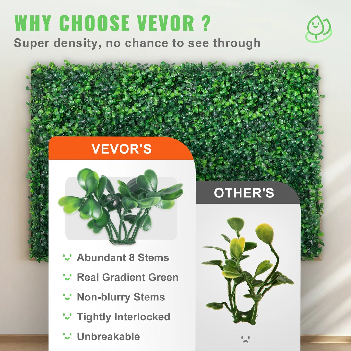 SucceBuy Boxwood Hedge Wall Panels Artificial Grass Backdrop