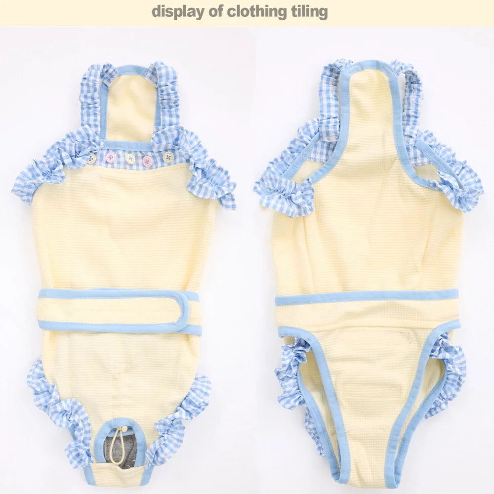 Soft Cotton Full Coverage Dog Jumpsuit For Female Dogs