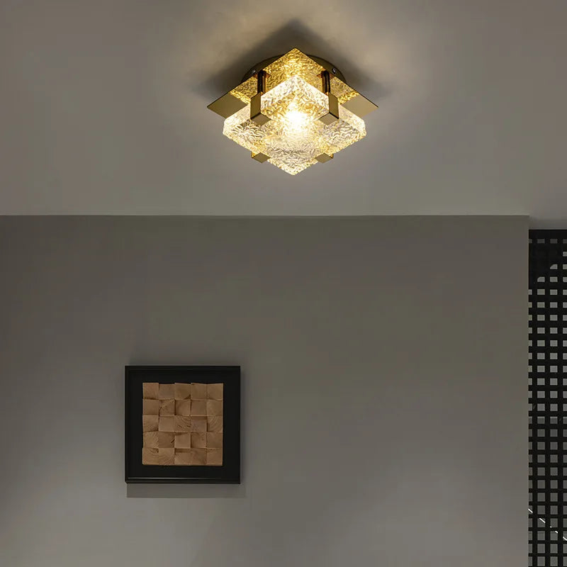 IWP Modern Crystal Ceiling Lamp Gold Finish