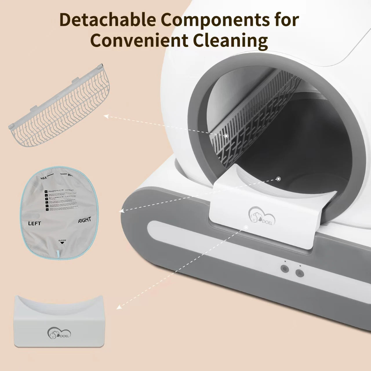 DOEL Self Cleaning Cat Litter Box App Control WiFi