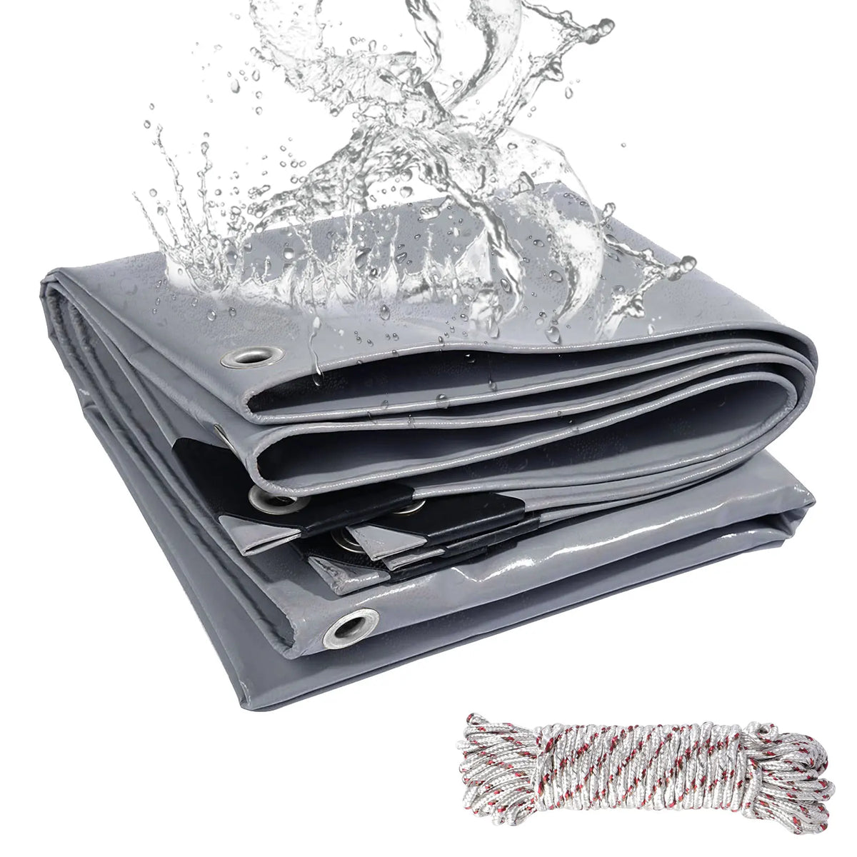 PVC 440gsm Extra Waterproof Heavy Tarpaulin Tarp Sheet Cover with Reinforced Grommets for Furniture Ground Multipurpose Covers