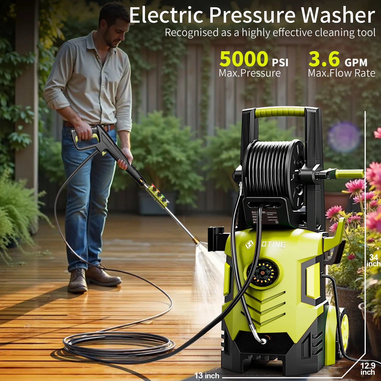 FF FOTING 5000 PSI Pressure Washer 3 GPM Touch Screen