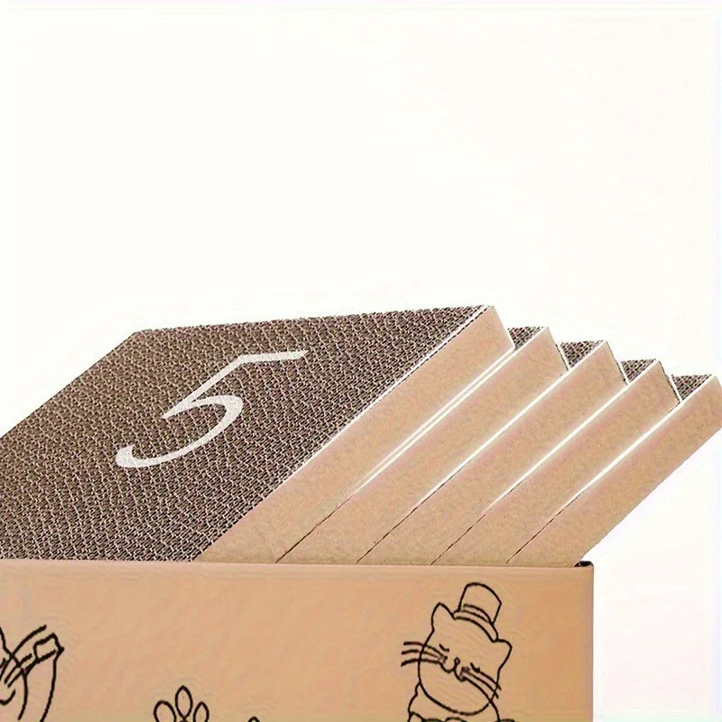 CZBNYX 5 Piece Corrugated Cardboard Cat Scratch Boards