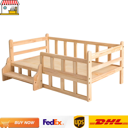YIYIBYUS Solid Wood Elevated Pet Bed for Cats and Dogs