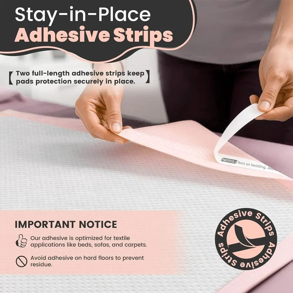 Bed Pads With Adhesive Strips 50 Count Underpads