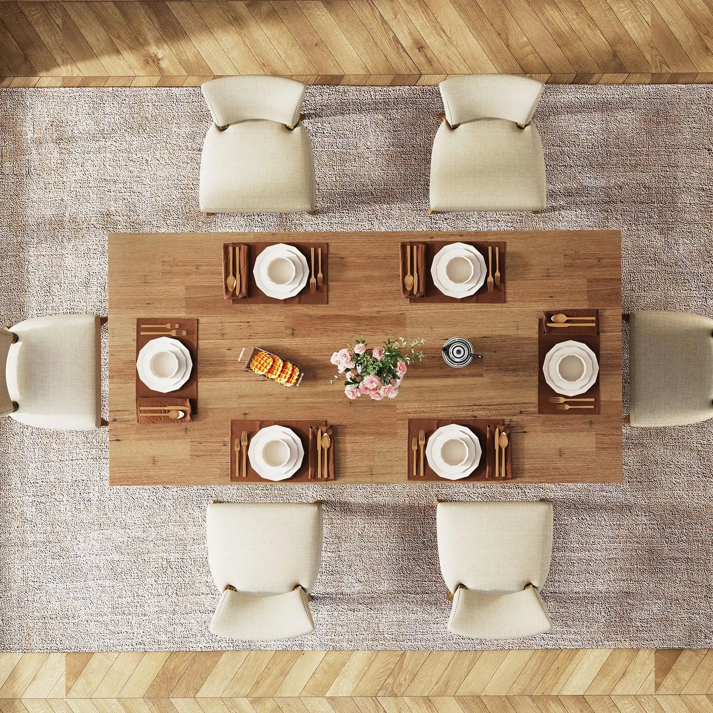 Tribesigns 63 Inch Farmhouse Dining Table For 4 To 6