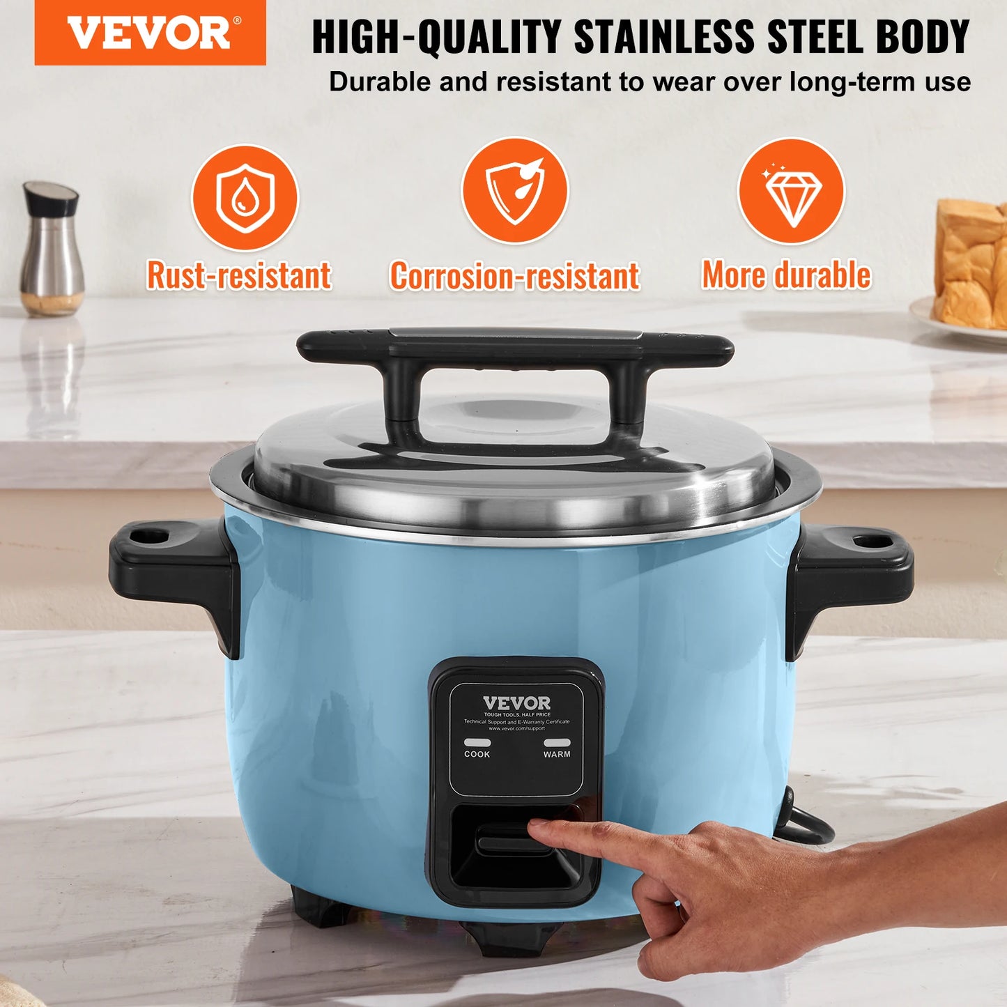 VEVOR Rice Cooker With Aluminum Nonstick Inner Pot Buffet
