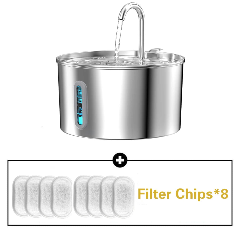 Silent Stainless Steel Pet Water Fountain For Cats And Dogs