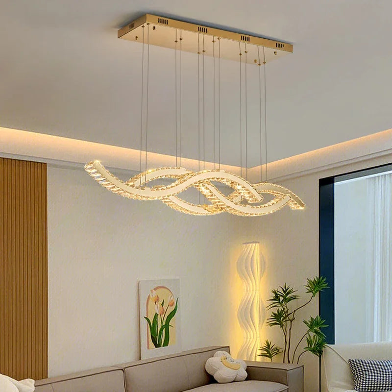 KUALOOL Luxury Crystal Chandeliers Modern Living Room Lighting