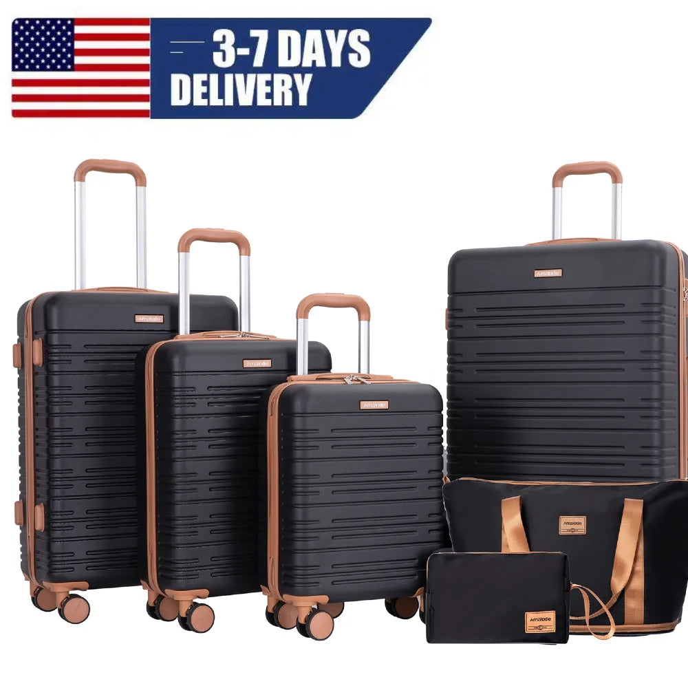 Luggage Sets 6 Piece,Suitcases with Double Spinner Wheels and TSA Lock,Hardcase 6 set 16/20/24/28 Luggage  with Travel Duffle Bag