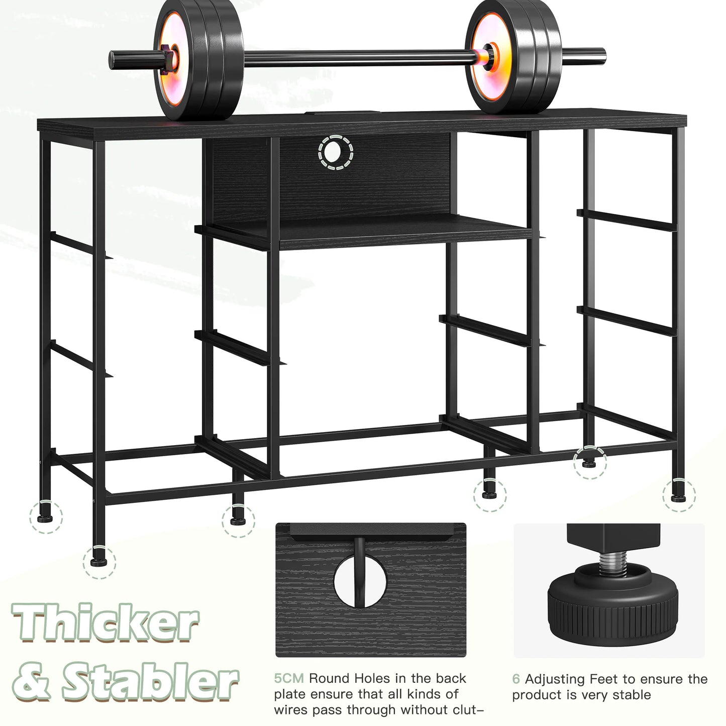 LED Lighting 8-Drawer Media Dresser With Charging