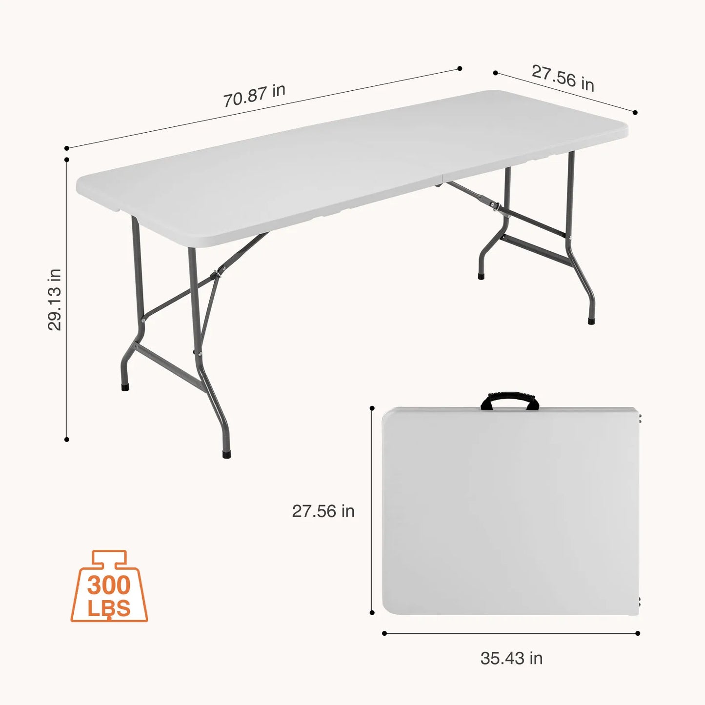 JHK Portable Folding Table With Carrying Handle For Outdoors