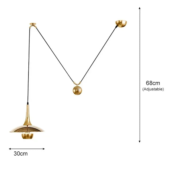 Adjustable Polished Chrome E27 Pendant Lamp