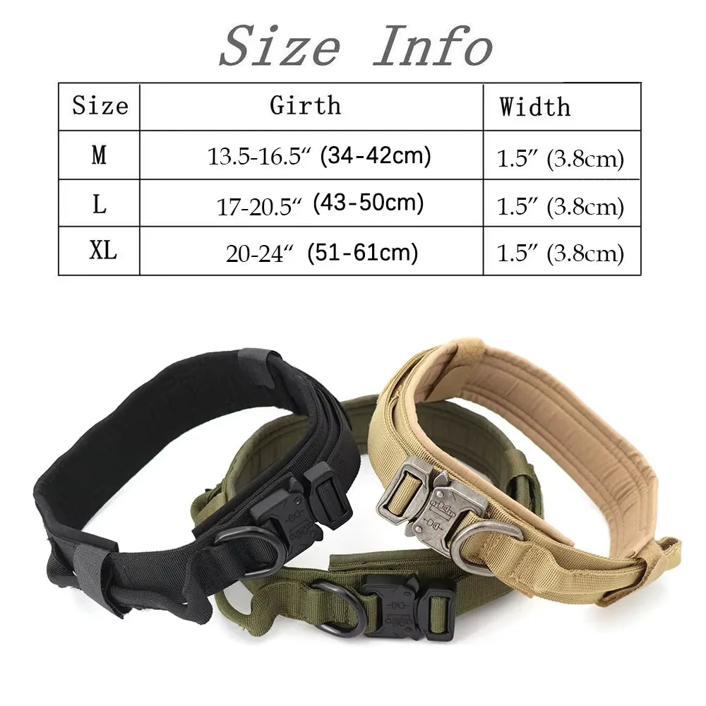 Adjustable Nylon Tactical Dog Training Collar And Leash Set