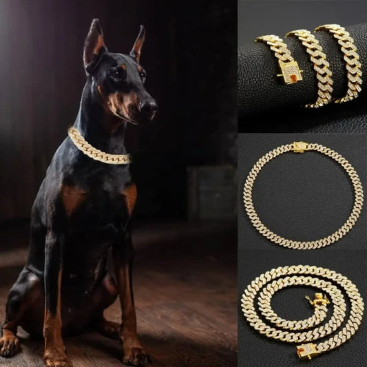 Cuban Chain Stainless Steel Dog Collar
