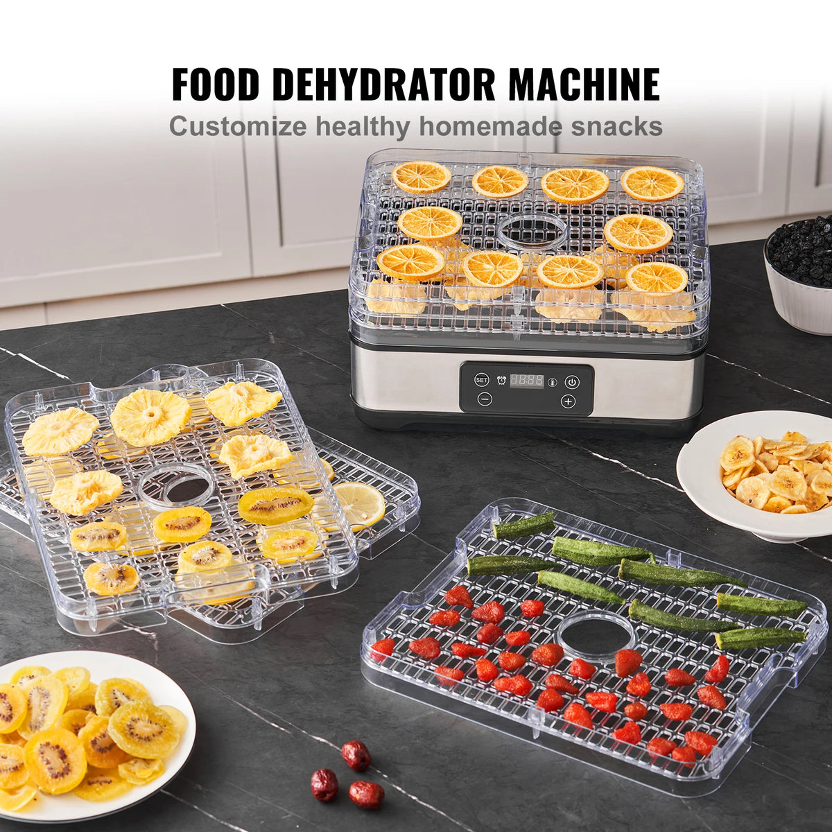 Vevor Five Tray Electric Food Dehydrator Machine With Timer