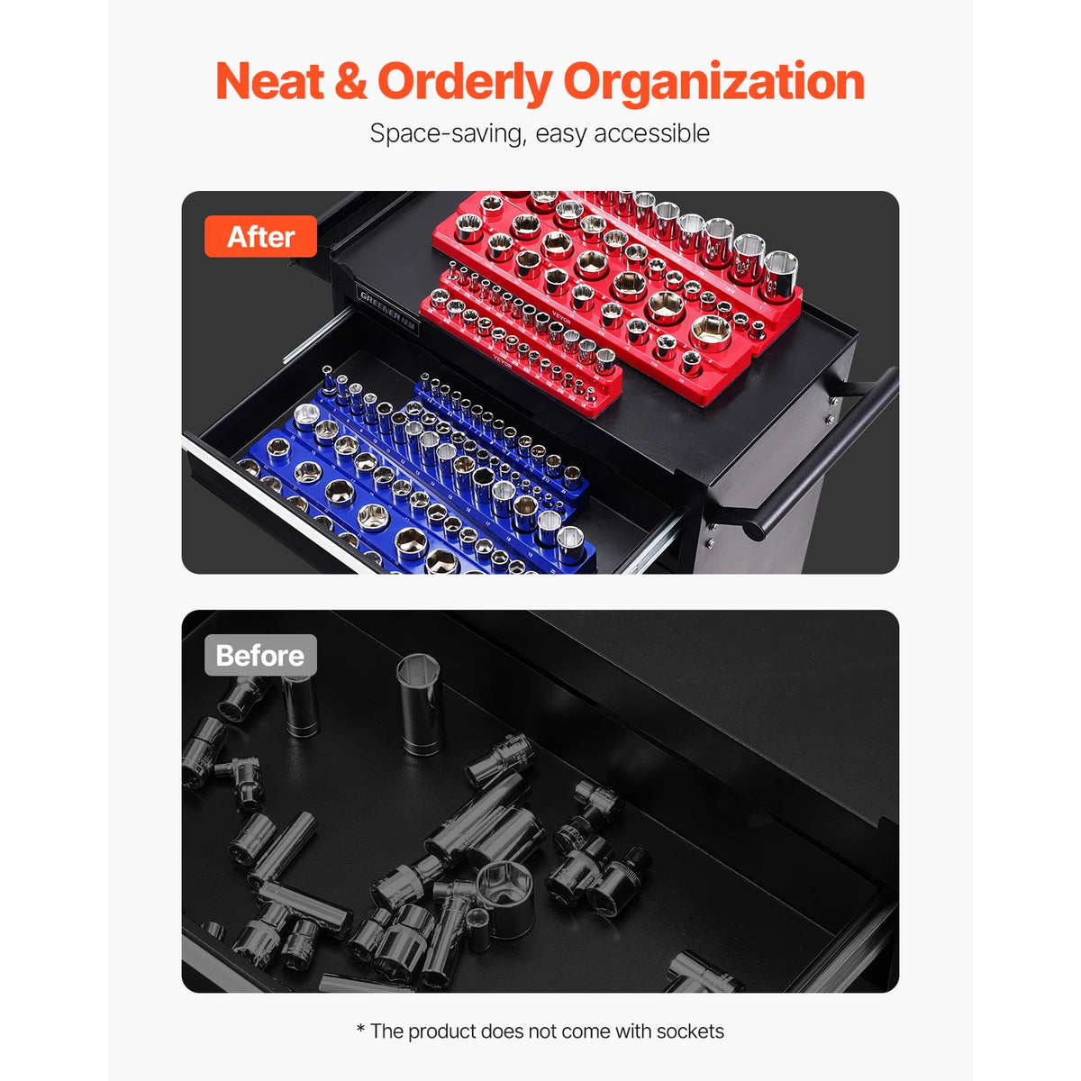 SucceBuy Magnetic Socket Organizer Set for Tools