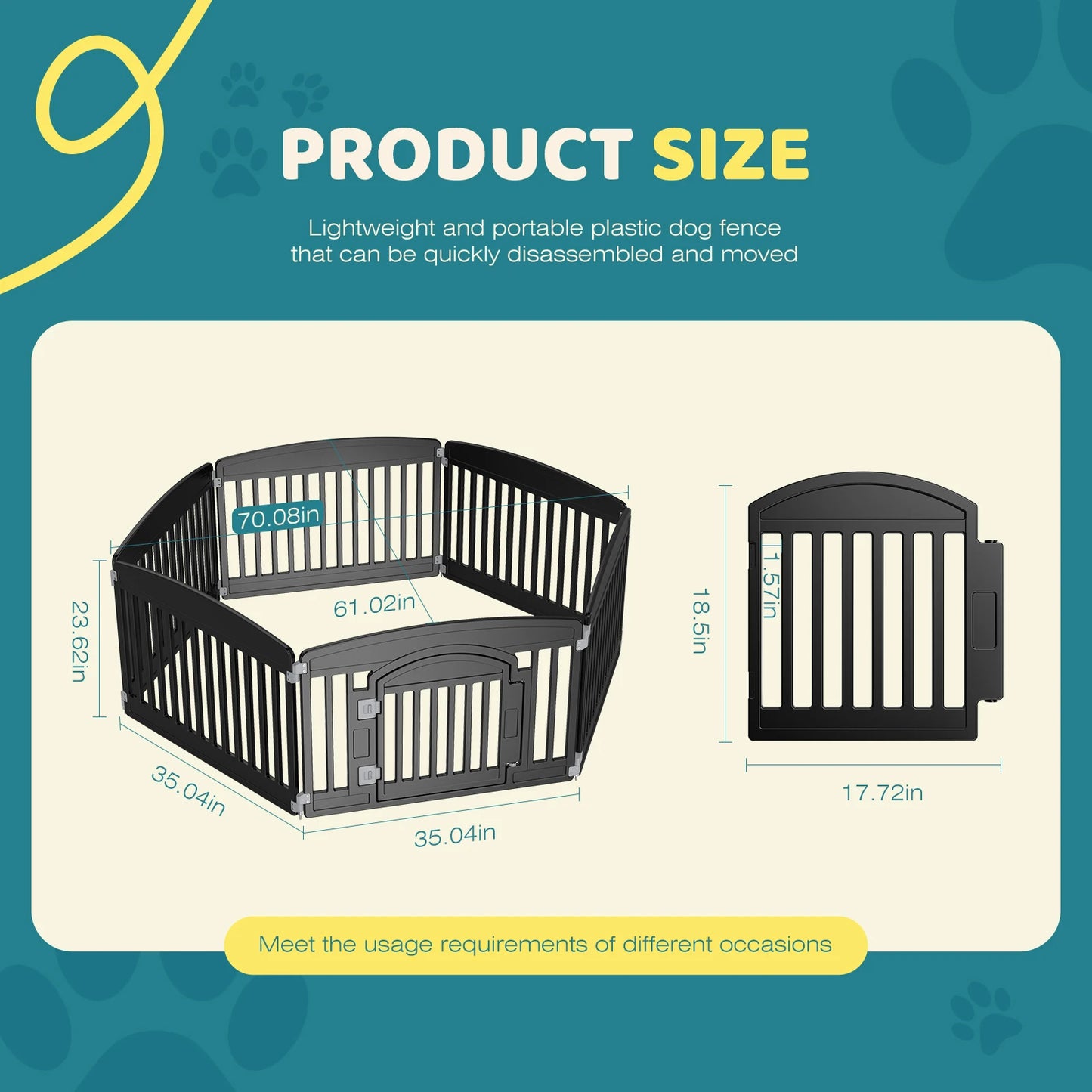JHK Plastic Dog Playpen Expandable Portable Fence