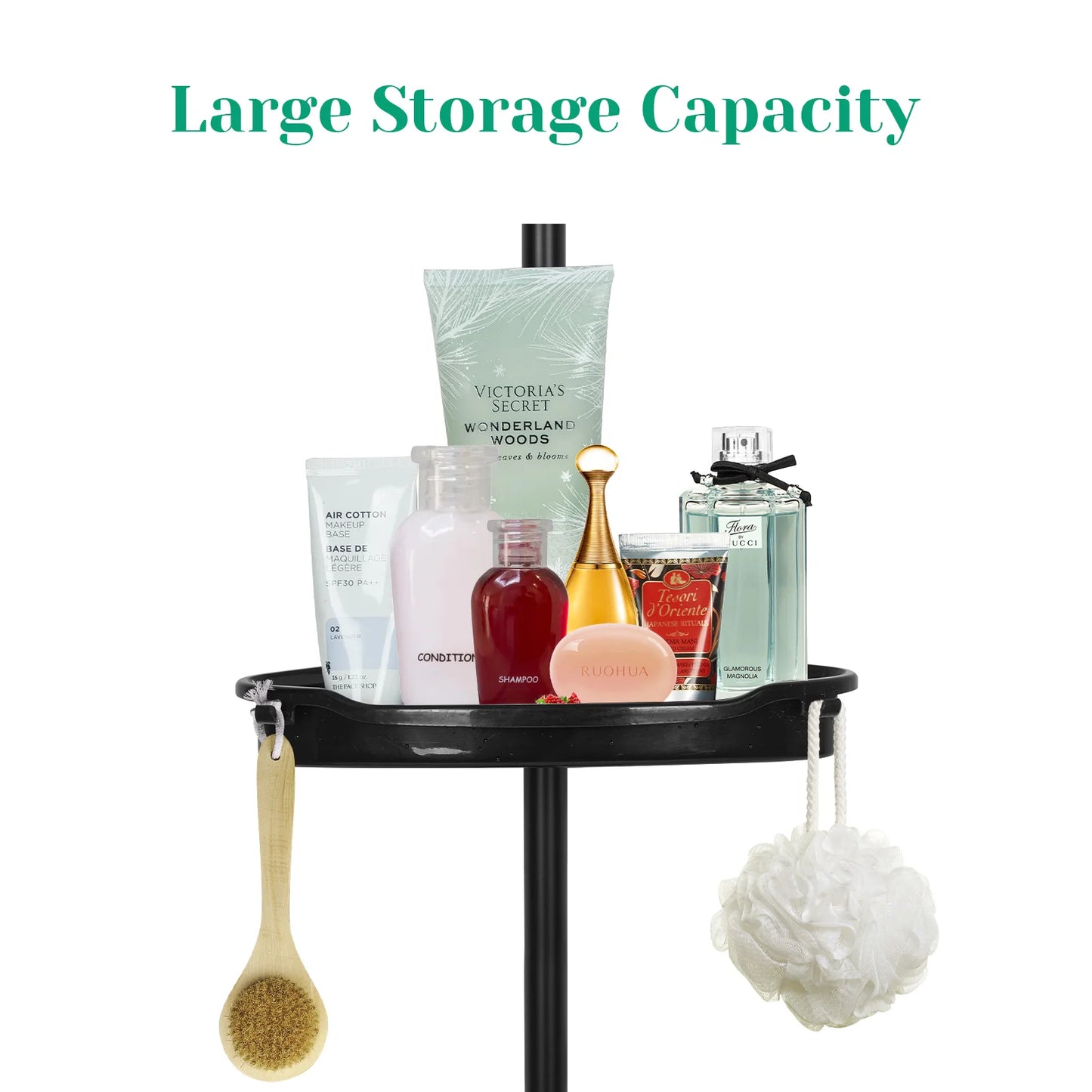 HiMISS Corner Shower Caddy With Tension Pole 4 Tier