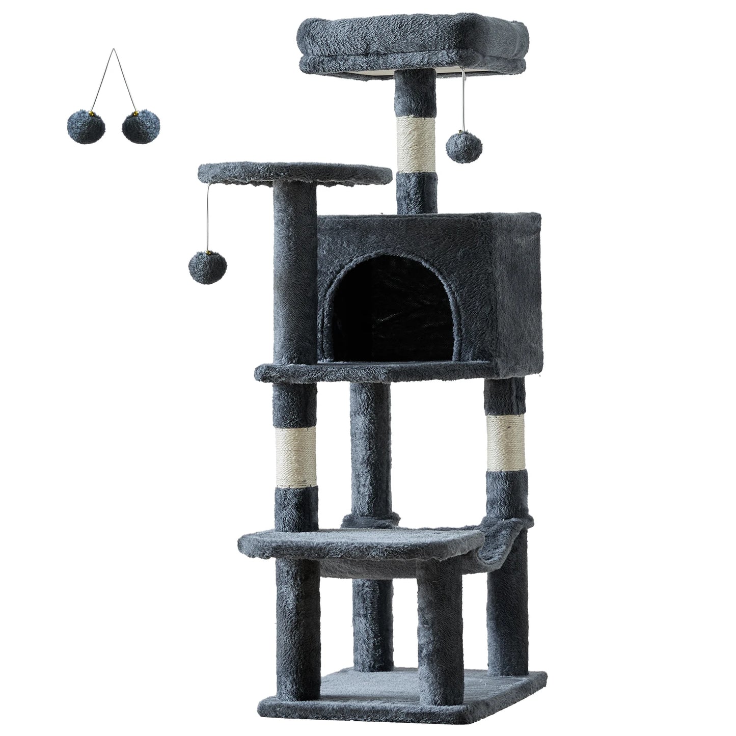 JHK Four-Level Cat Tree Tower For Indoor Multi-Cat Play