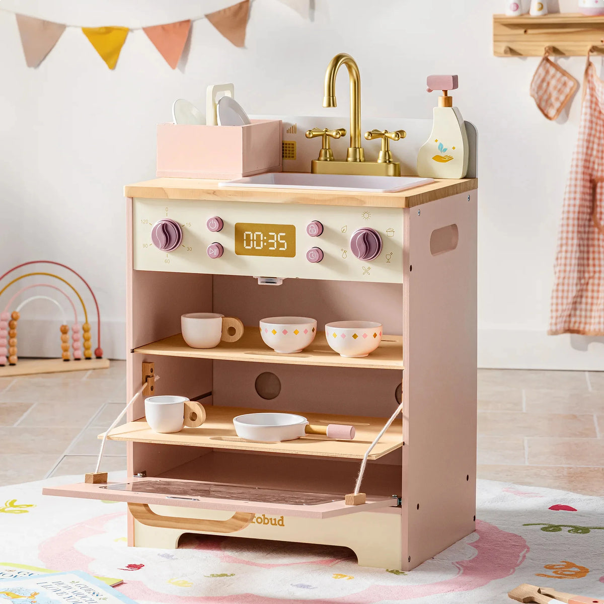 Robud Wooden Kids Play Kitchen Set With Appliances