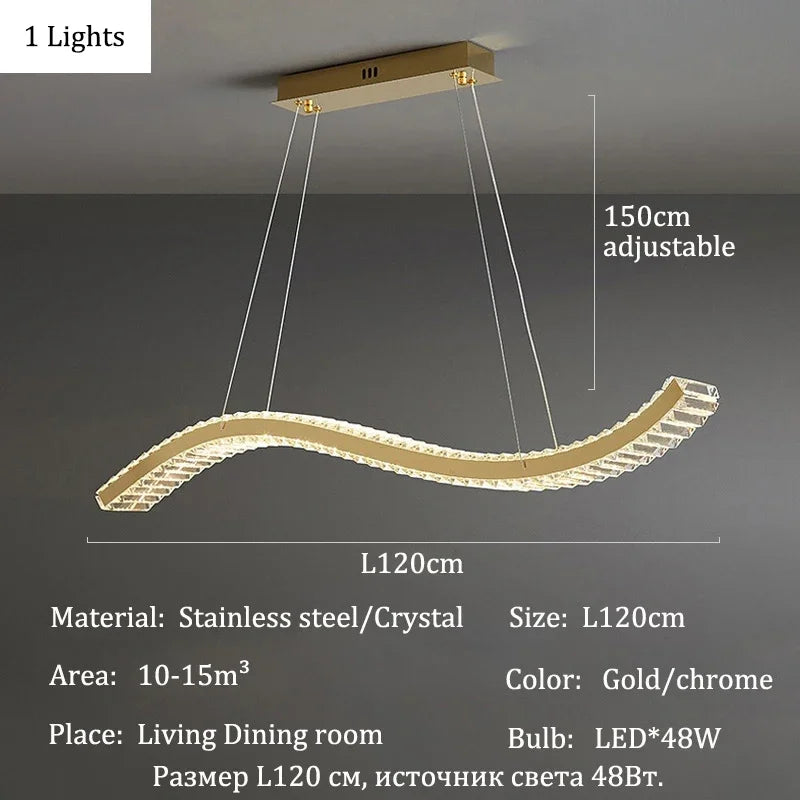KUALOOL Luxury Crystal Chandeliers Modern Living Room Lighting