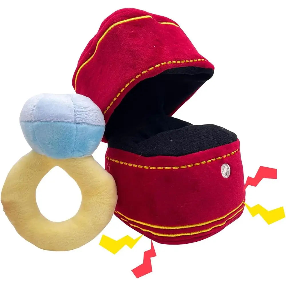 Diamond Ring Squeak Plush Pet Dog Wedding Toy