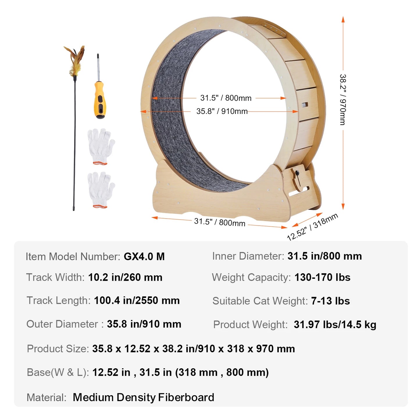 Wooden Cat Exercise Wheel For Indoor Cats