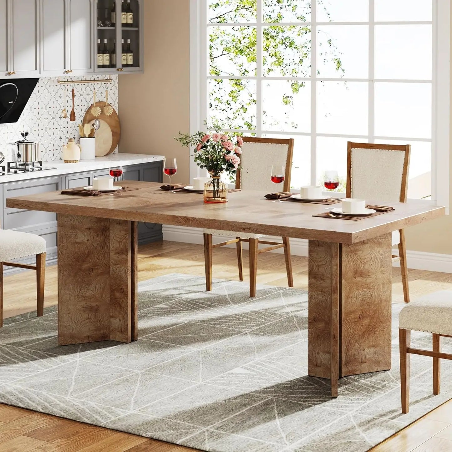 Tribesigns 63 Inch Farmhouse Dining Table For 4 To 6