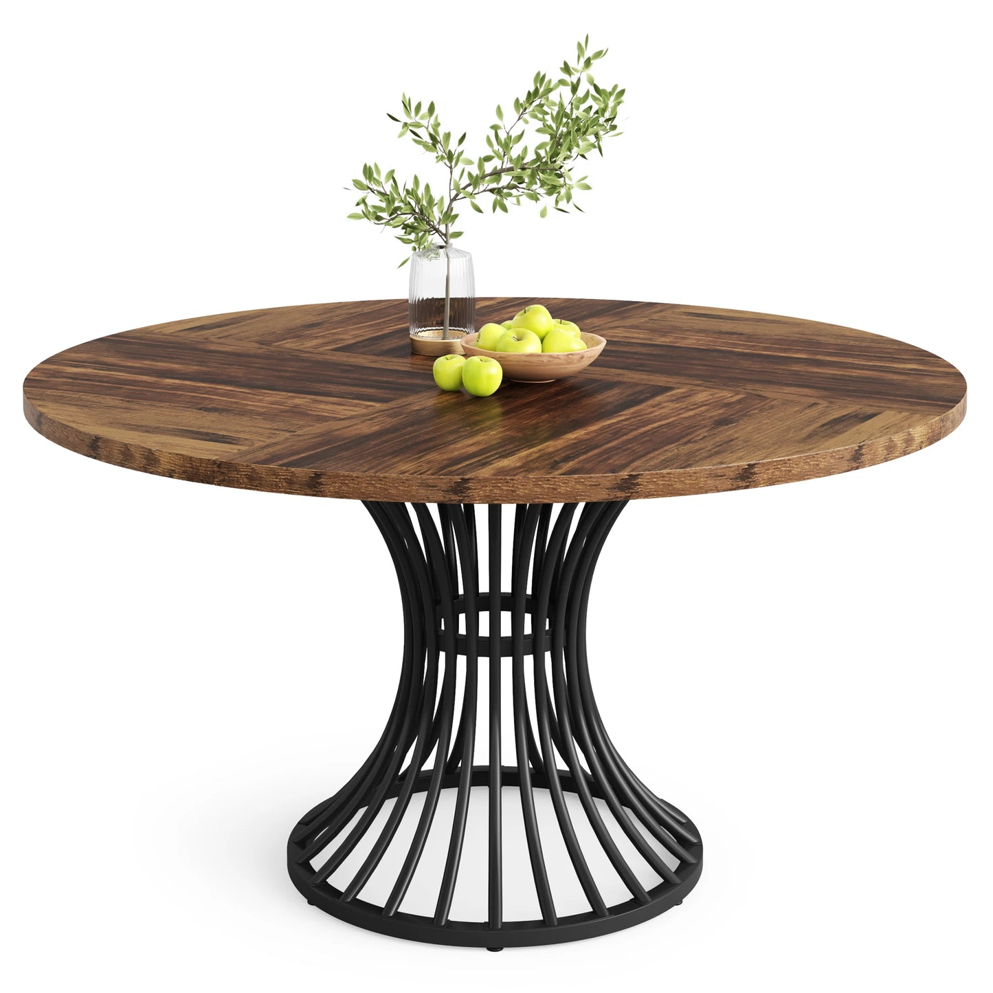 Tribesigns 46 Inch Round Dining Table With Metal Base