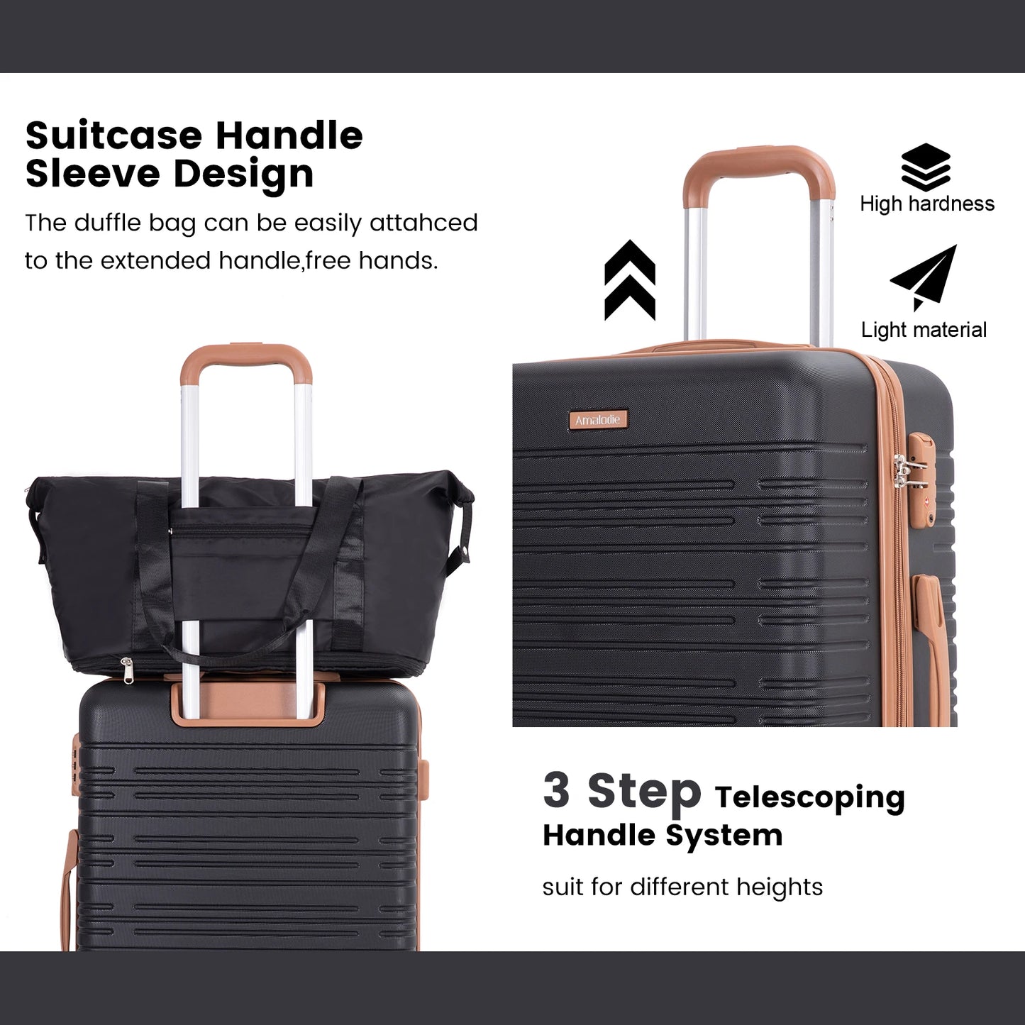 Luggage Sets 6 Piece,Suitcases with Double Spinner Wheels and TSA Lock,Hardcase 6 set 16/20/24/28 Luggage  with Travel Duffle Bag