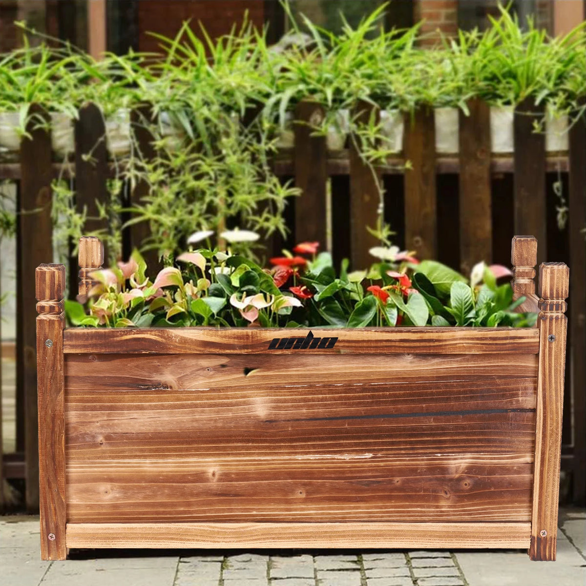 Outdoor Wooden Raised Garden Bed for Flowers and Vegetables