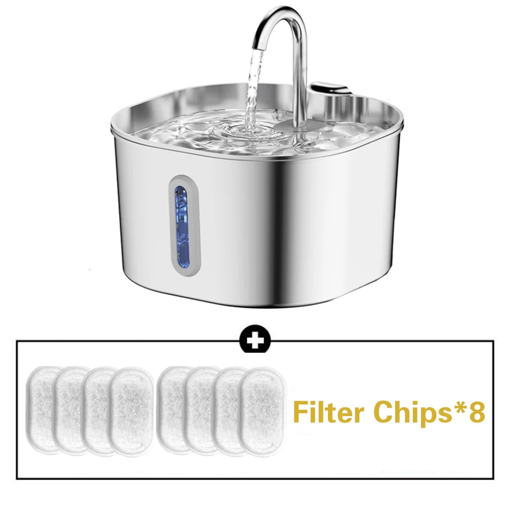 Silent Stainless Steel Pet Water Fountain For Cats And Dogs