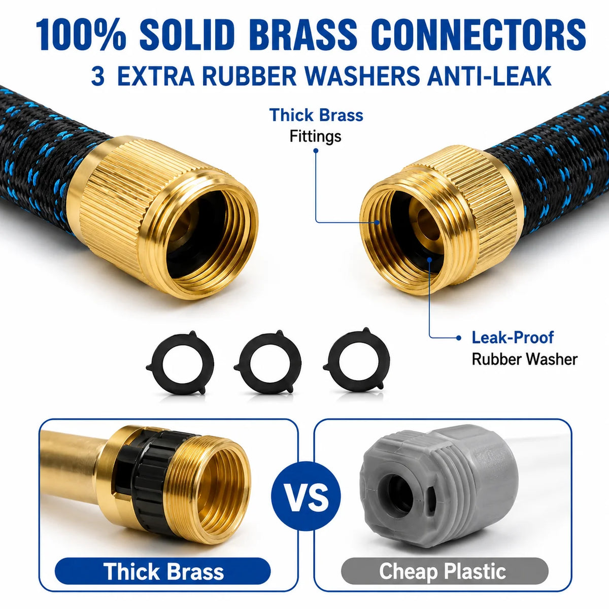 Expandable Retractable Garden Hose With 8 Spray Modes