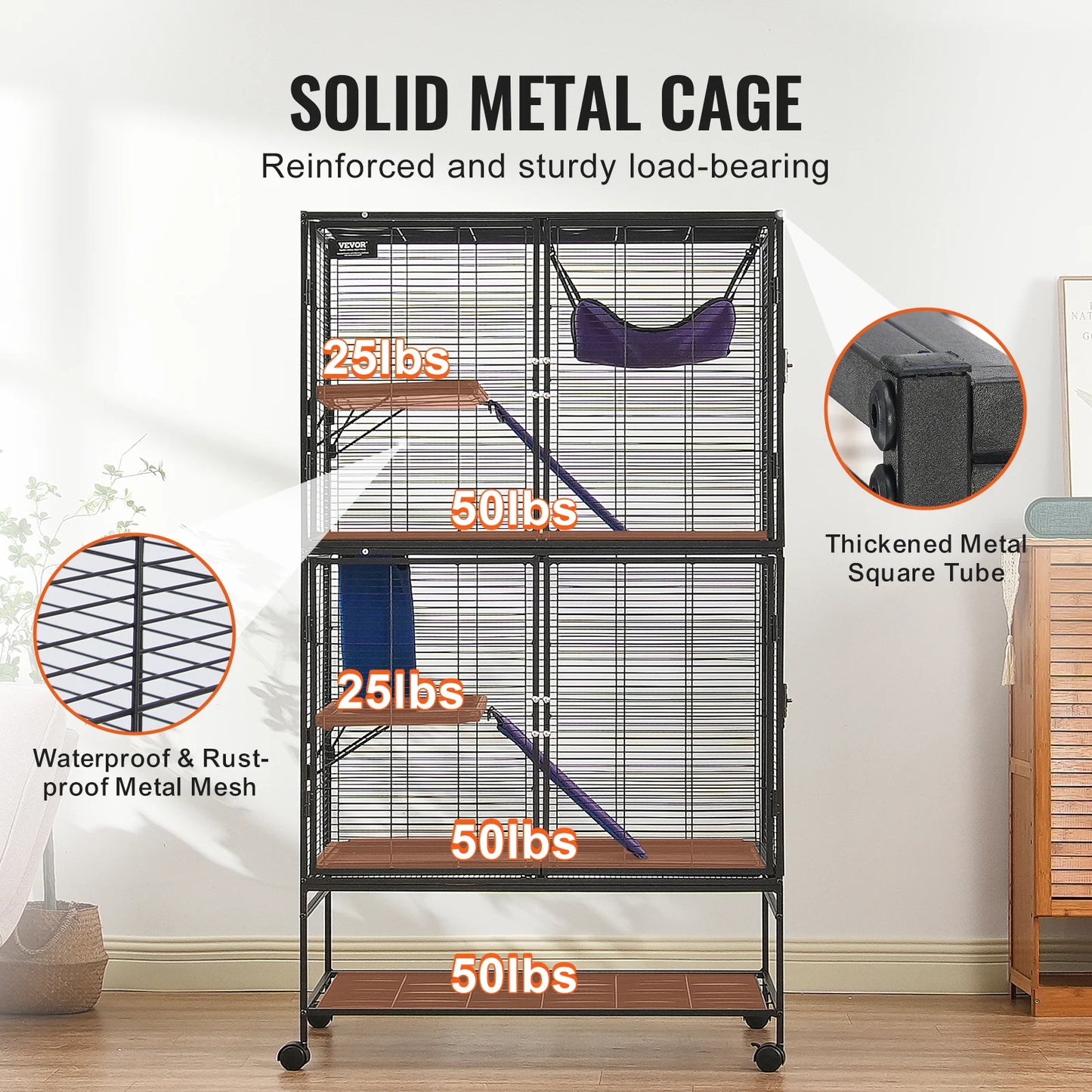 SucceBuy Rolling Metal Ferret Cage 4 Tier Critter Nation