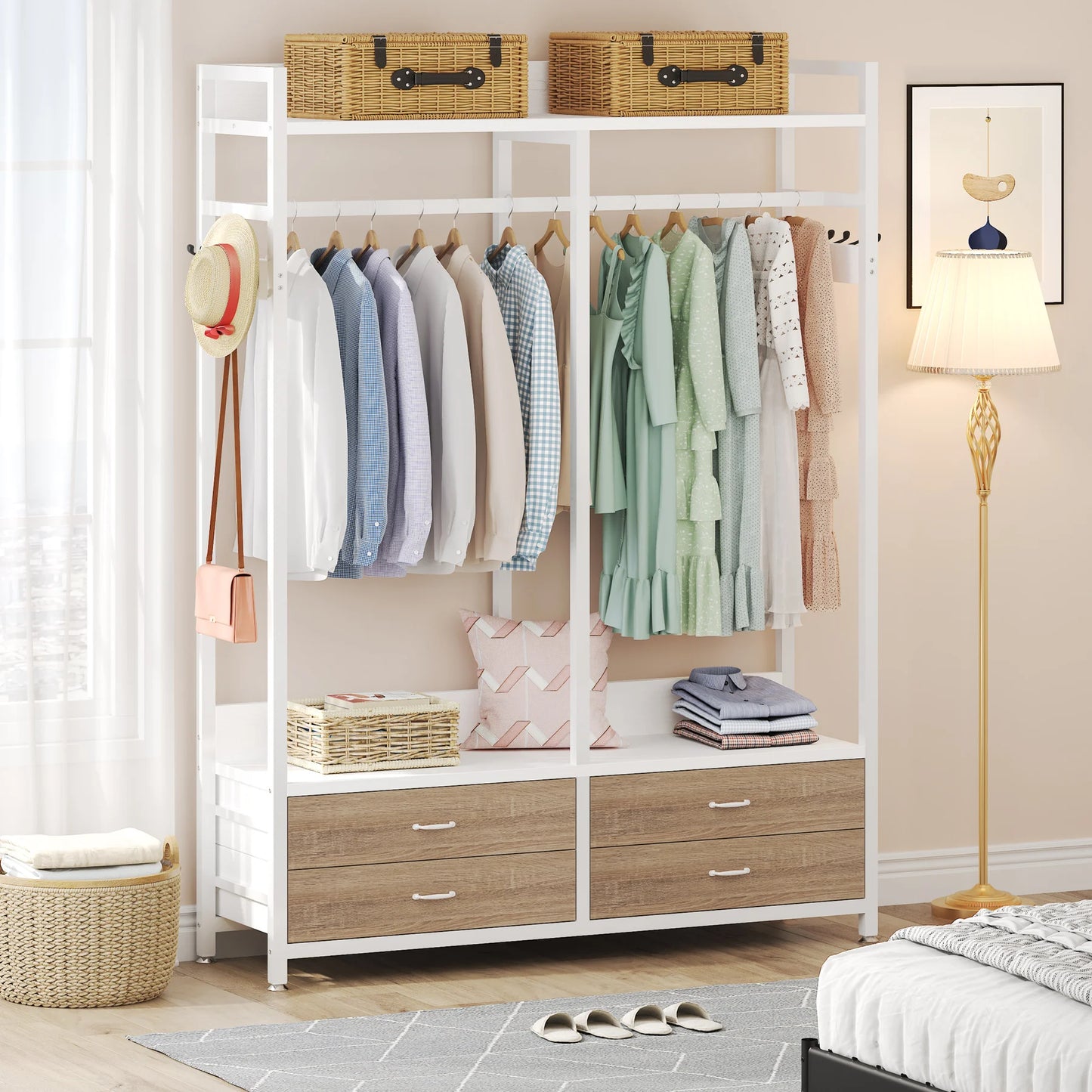 Tribesigns Freestanding Closet Organizer With Drawers