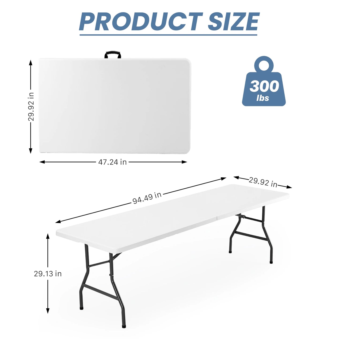 JHK Portable Folding Table With Carrying Handle For Outdoors