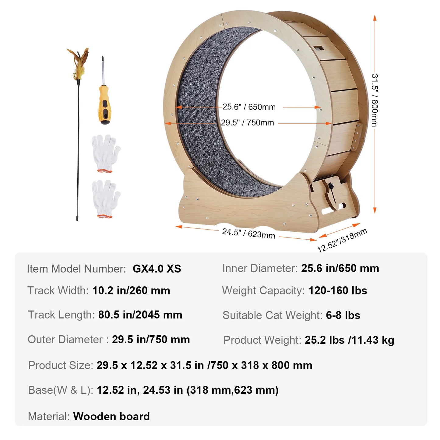 Wooden Cat Exercise Wheel For Indoor Cats