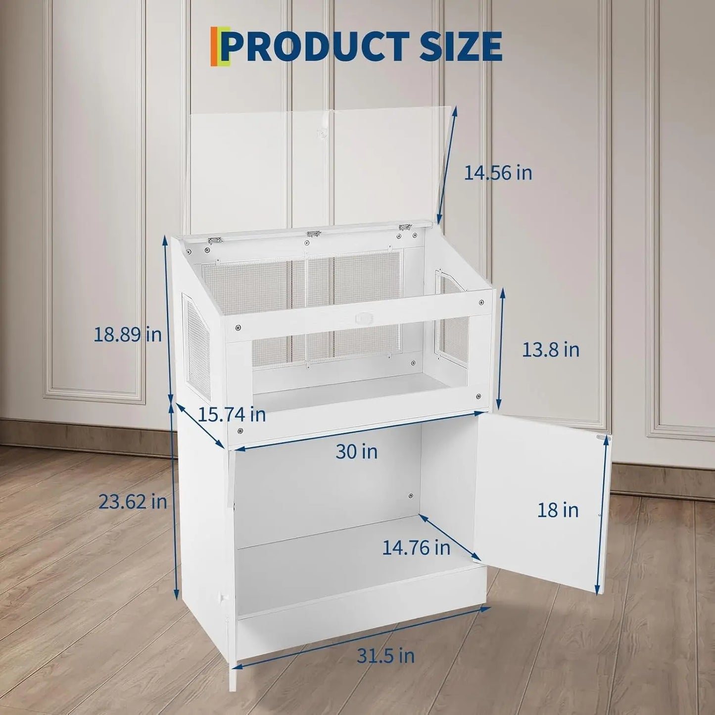 HiMISS Acrylic Animal Cage With Storage Cabinet
