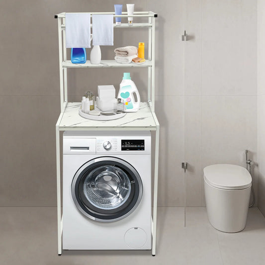Three-Tier Over Washer Storage Shelf for Towels and Clothes